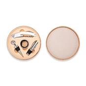 Kit Vinho Personalizado com 4 Peças em Inox e Zinco com Estojo em MDF e Cortiça