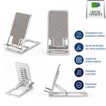 Suporte para Celular Personalizado em Alumínio com 7 Níveis de Ajuste e Base Antiderrapante em Silicone