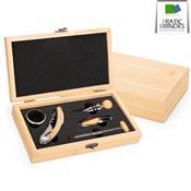 Kit Vinho 05 Peças Bambu e Inox com Estojo Bambu Personalizado