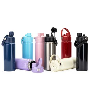 Garrafa Térmica Personalizada em Inox 304 600ml com Tampa Flip, Canudo e Alça