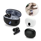 Fone de Ouvido Bluetooth Personalizado em ABS Reciclado com Tela Digital e 4h de Autonomia