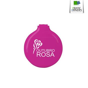 Escova de Cabelo com Espelho Redondo Personalizada em Plástico