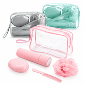 Kit de Viagem Personalizado com 4 Acessórios e Nécessaire em PVC