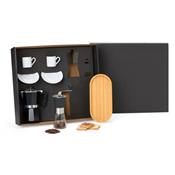 Kit Café Personalizado com Cafeteira Italiana Xícaras de Porcelana e Bandeja